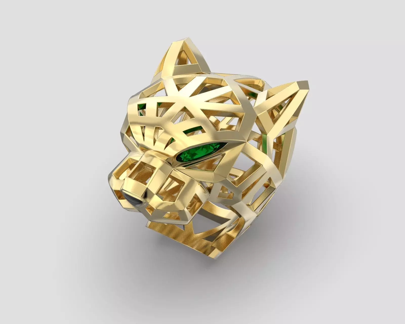 Ring head tiger 3D print model_0
