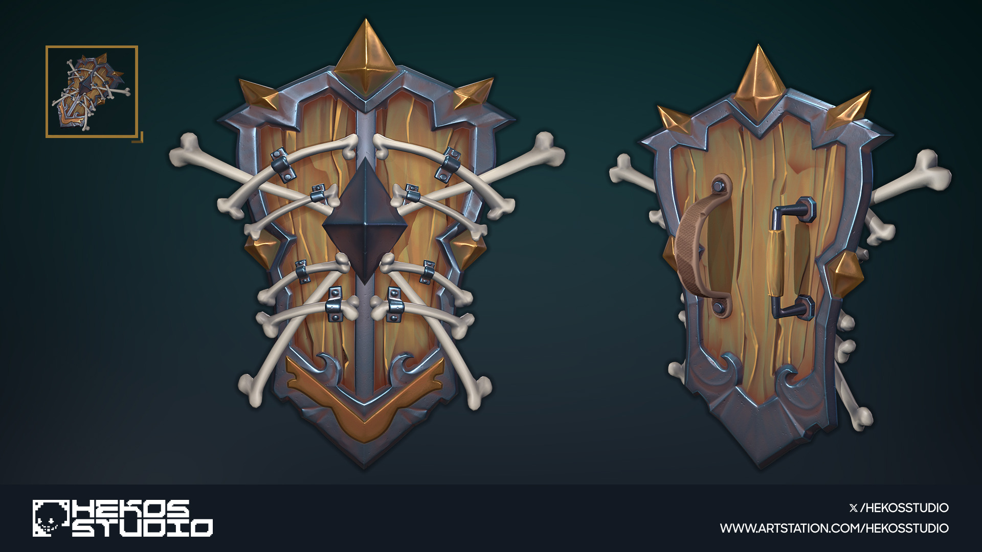 15 Stylized Shields Low-poly 3D model_15