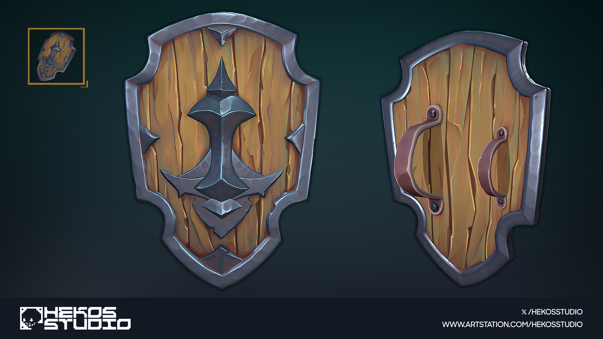 15 Stylized Shields Low-poly 3D model_6
