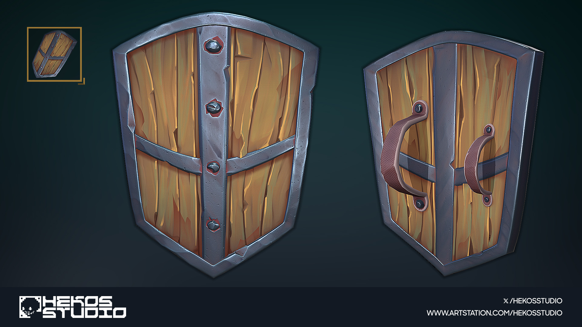 15 Stylized Shields Low-poly 3D model_5