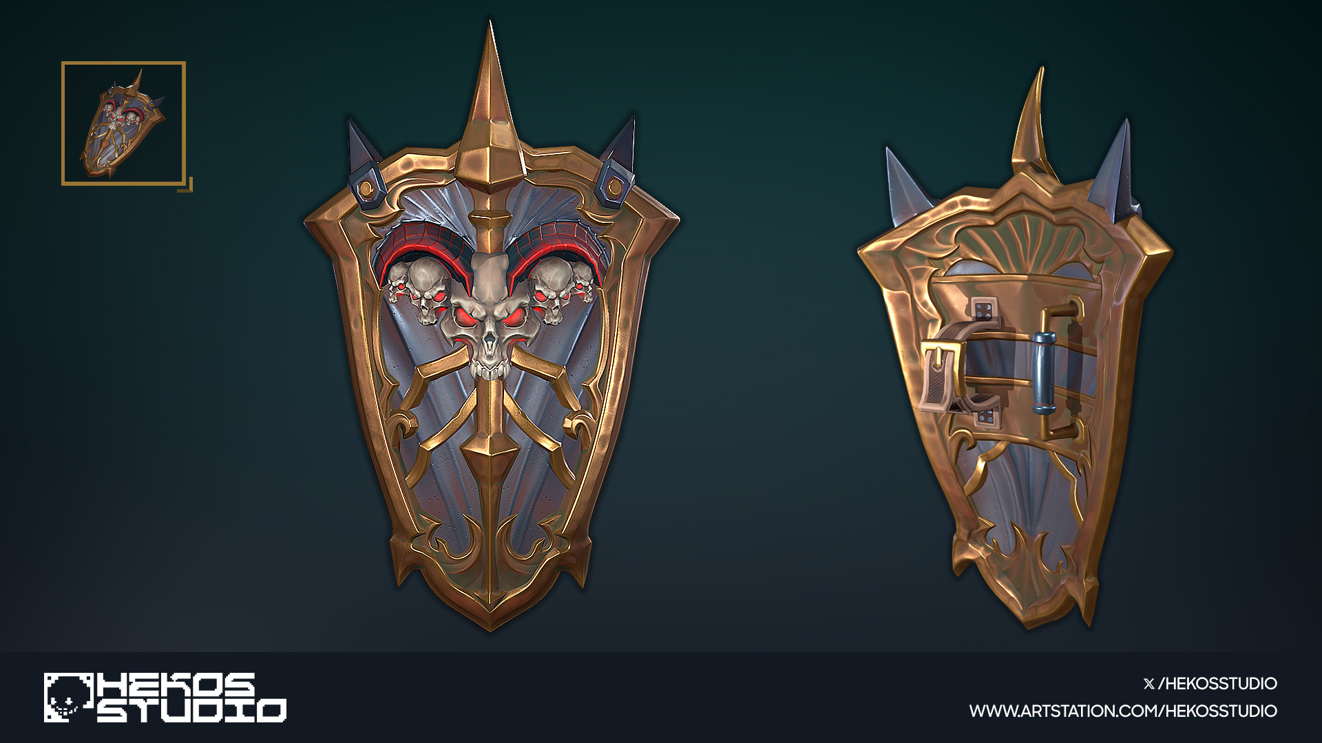 15 Stylized Shields Low-poly 3D model_16