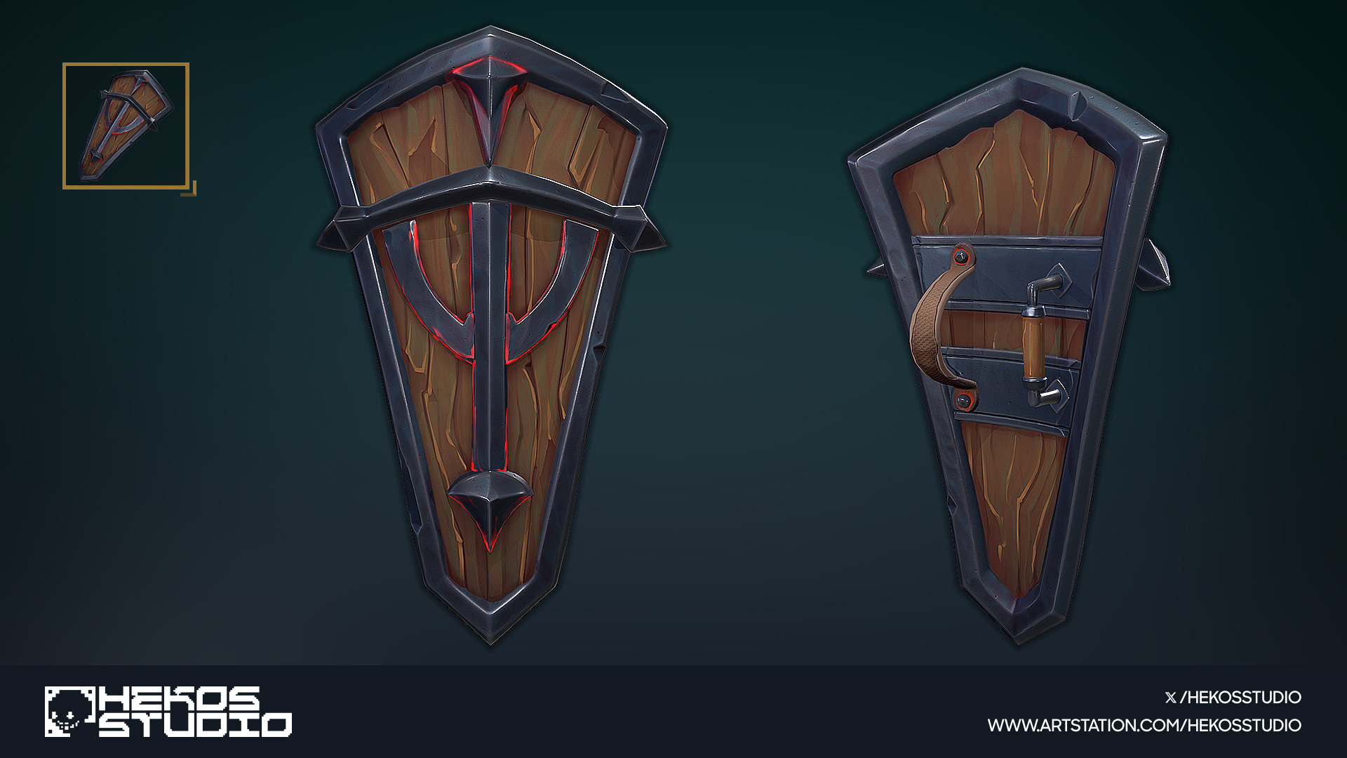15 Stylized Shields Low-poly 3D model_8