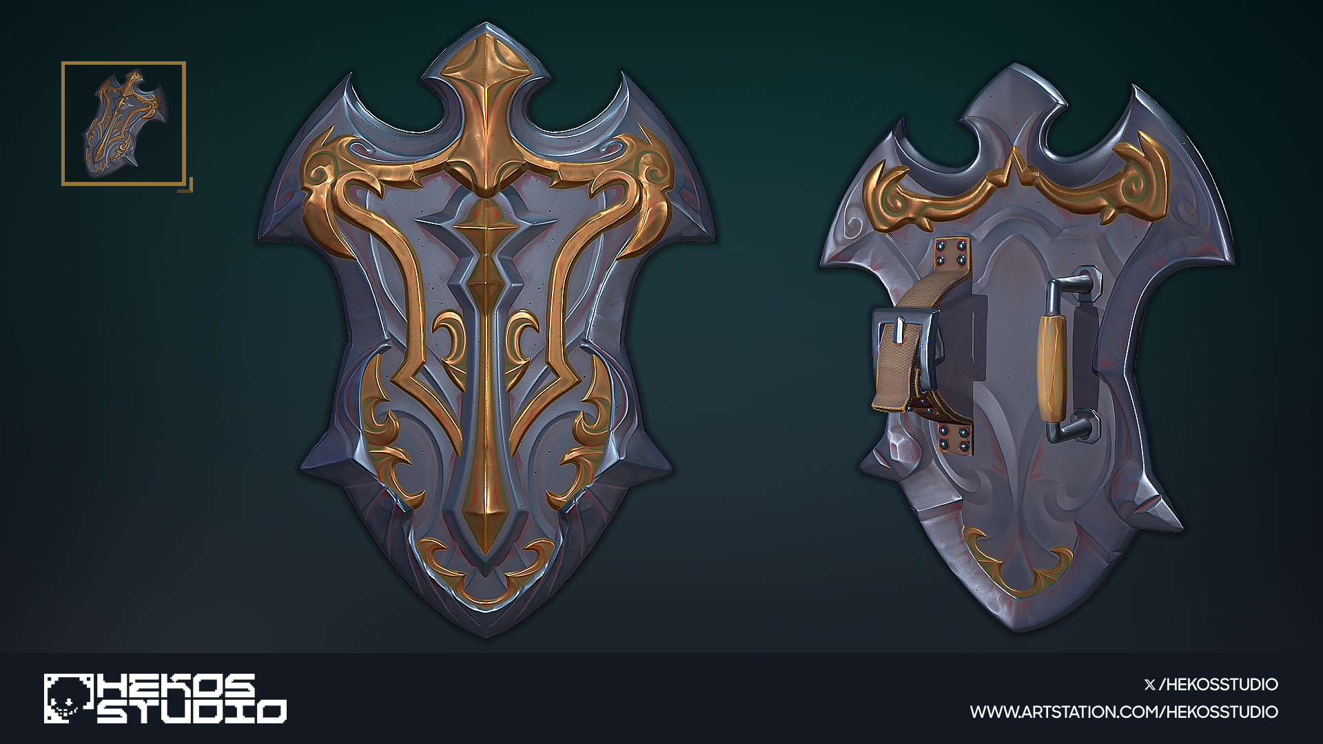 15 Stylized Shields Low-poly 3D model_7