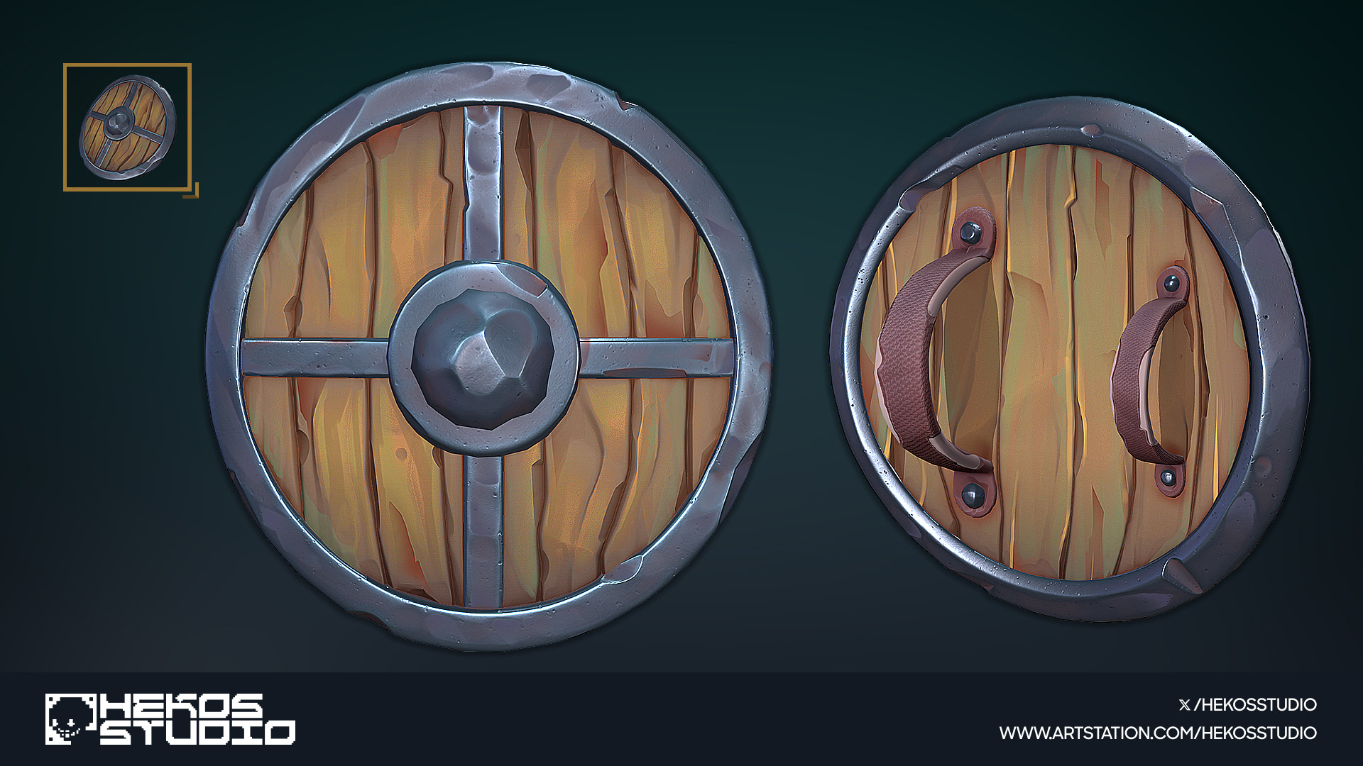 15 Stylized Shields Low-poly 3D model_3