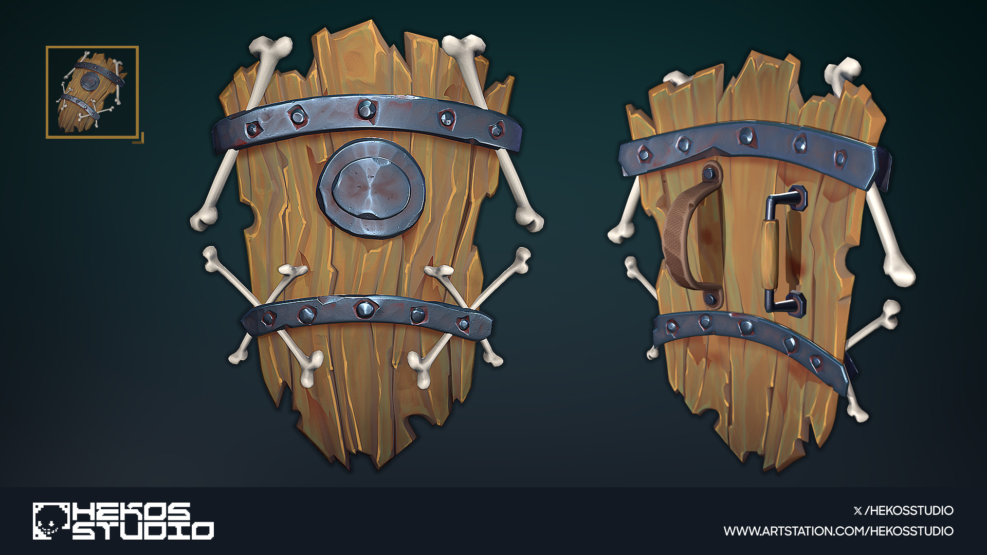 15 Stylized Shields Low-poly 3D model_14