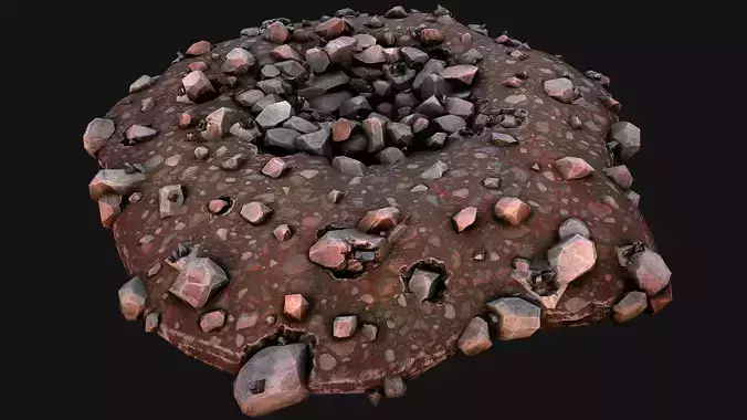 Large Rocks Tin Ore Deposits Quarry Environment Low-poly 3D model