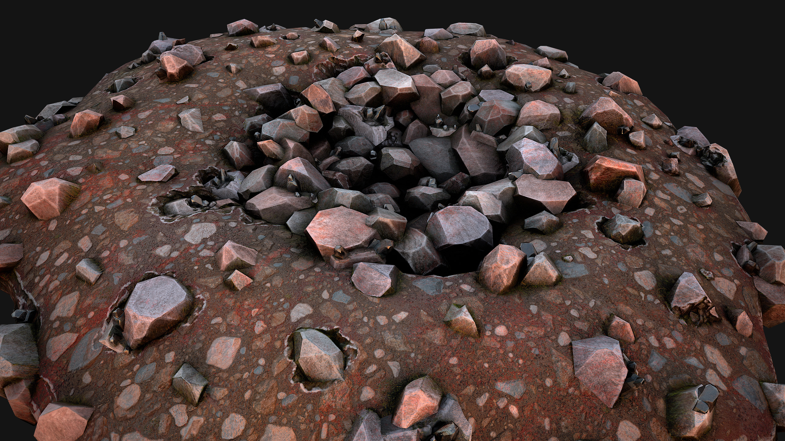 Large Rocks Tin Ore Deposits Quarry Environment Low-poly 3D model_25