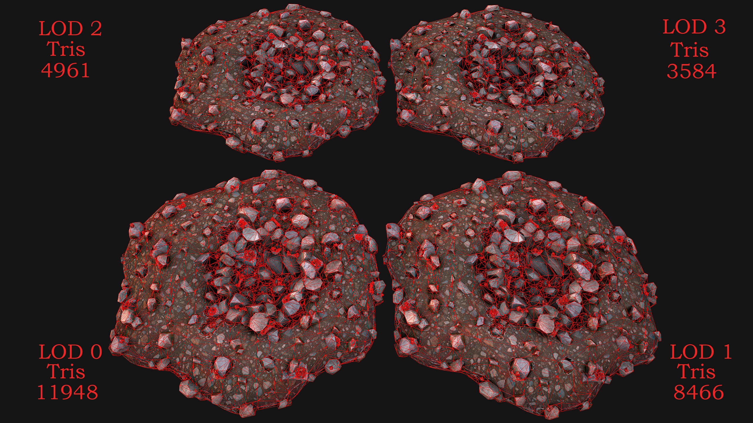 Large Rocks Tin Ore Deposits Quarry Environment Low-poly 3D model_2