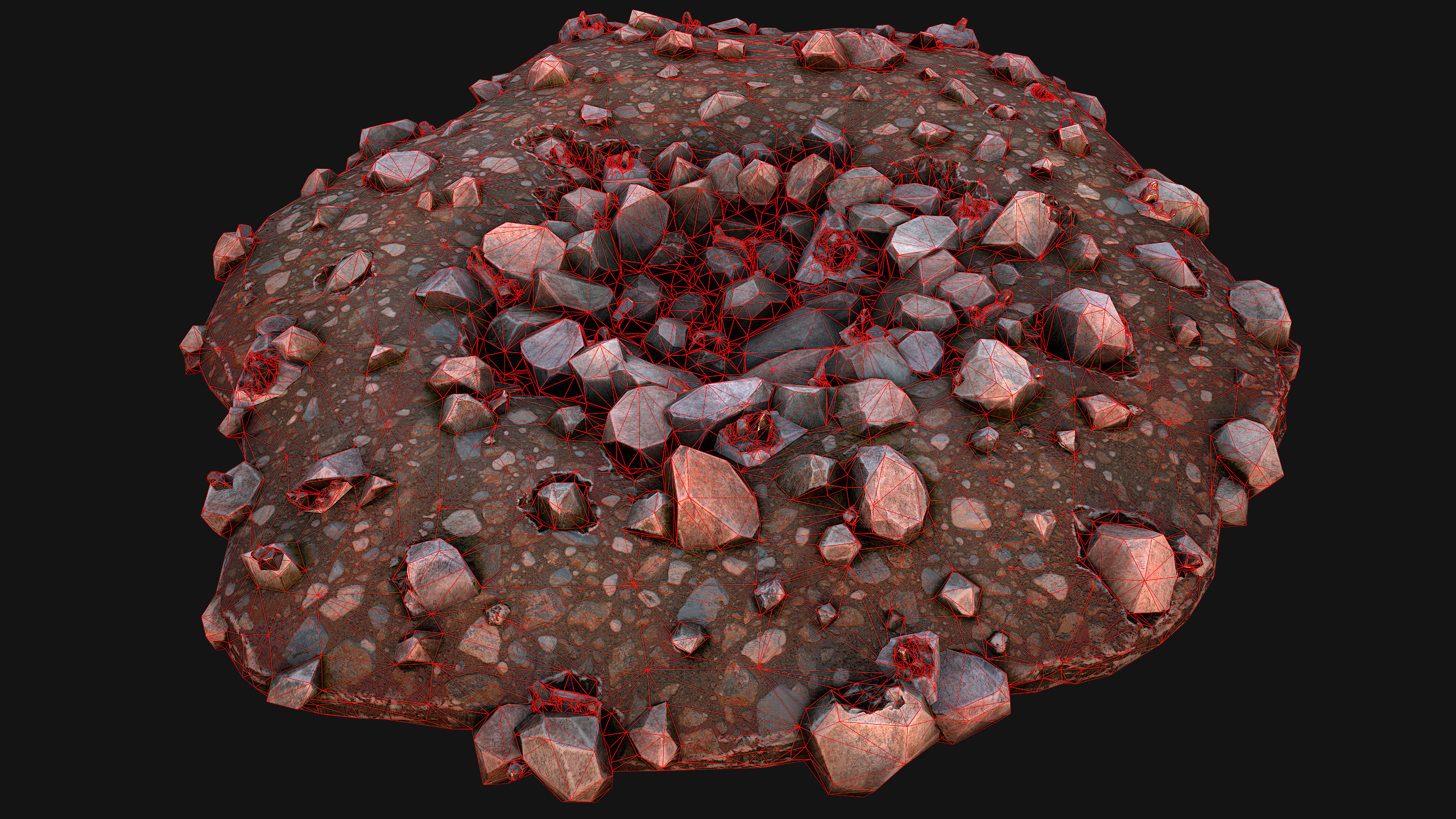 Large Rocks Tin Ore Deposits Quarry Environment Low-poly 3D model_27