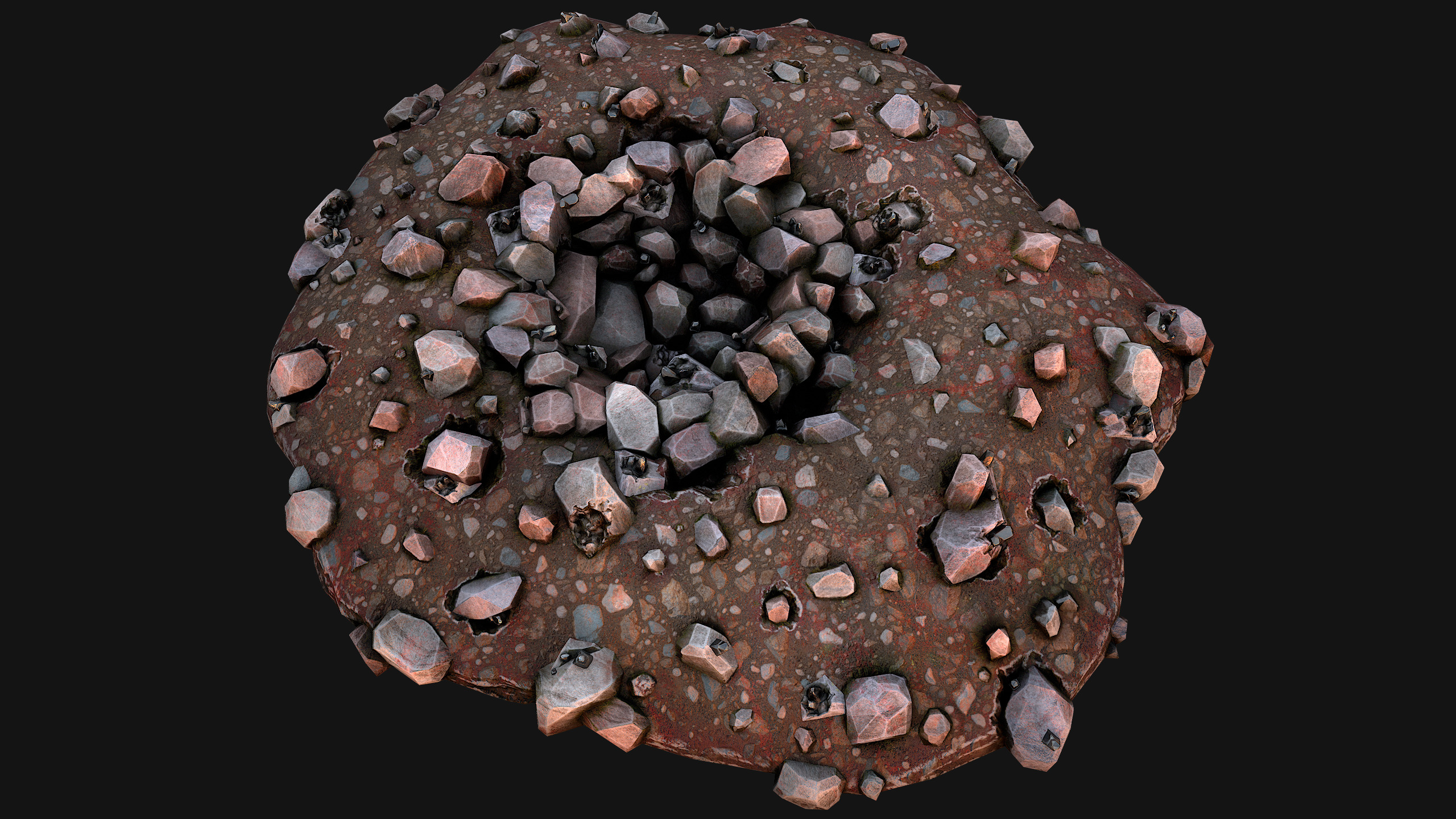 Large Rocks Tin Ore Deposits Quarry Environment Low-poly 3D model_21