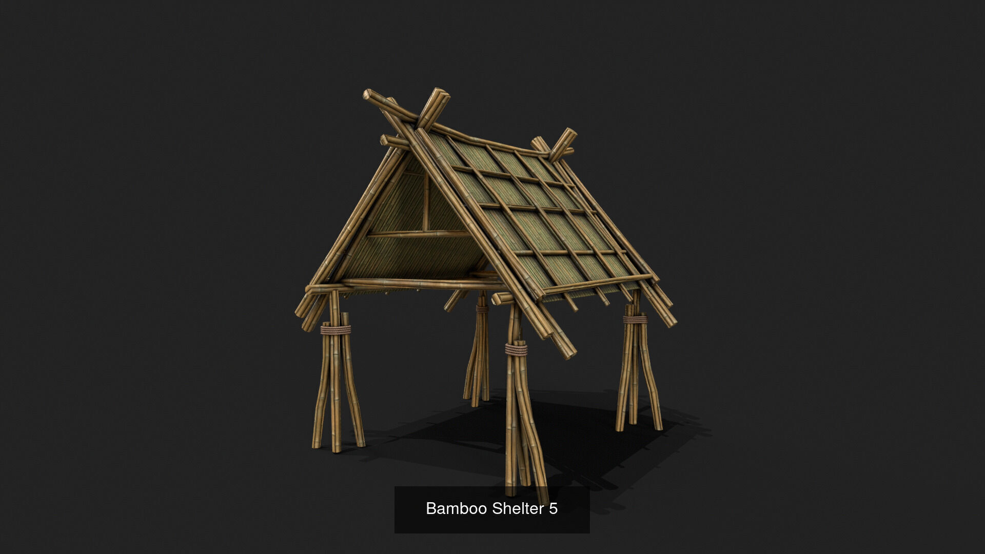 9 Bamboo Shelter Low Poly 3D Model Collection_5