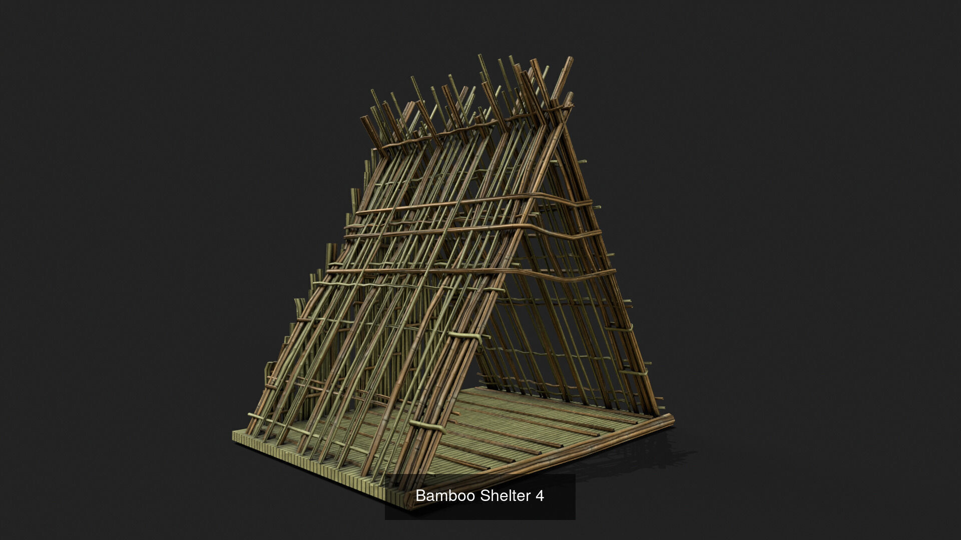 9 Bamboo Shelter Low Poly 3D Model Collection_4