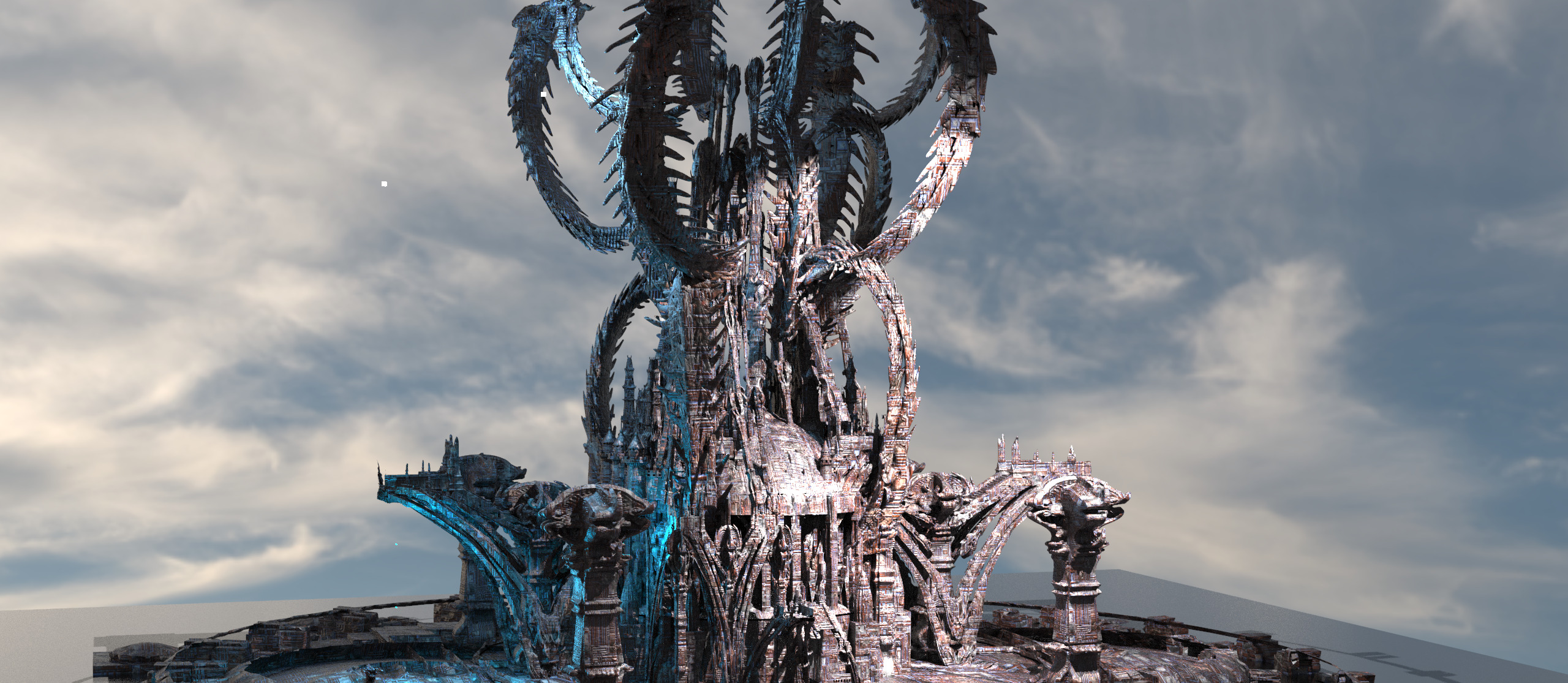 Sci fi Winter genma tower 3D model_1