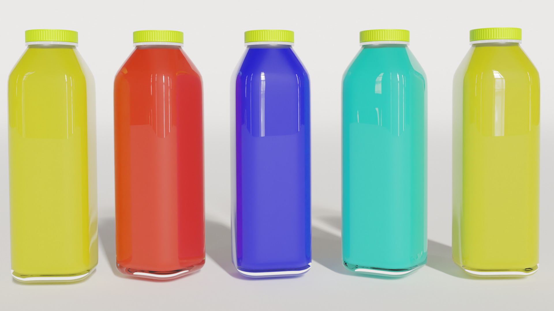 juice bottles 3D model_2