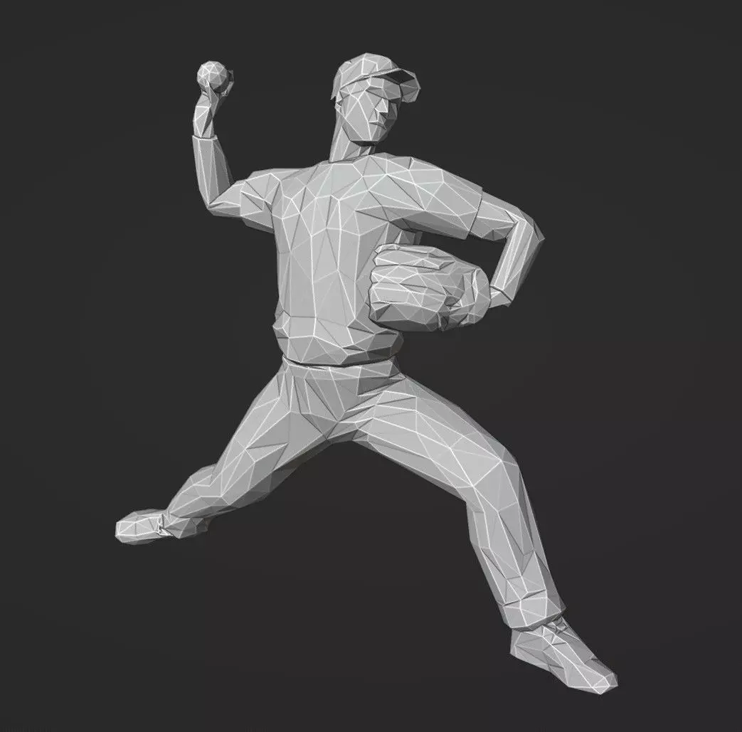 Lowpoly Baseball Pitcher 01 print 3D print model