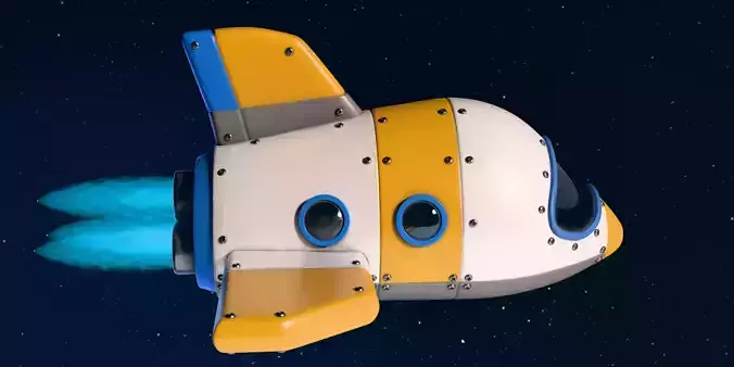 Stylized space shuttle Low-poly 3D model