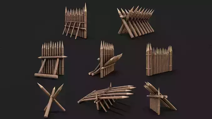 Wooden Fence Barricade Castle Fort