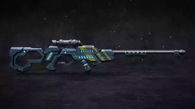 Futuristic Sci-Fi Sniper Rifle