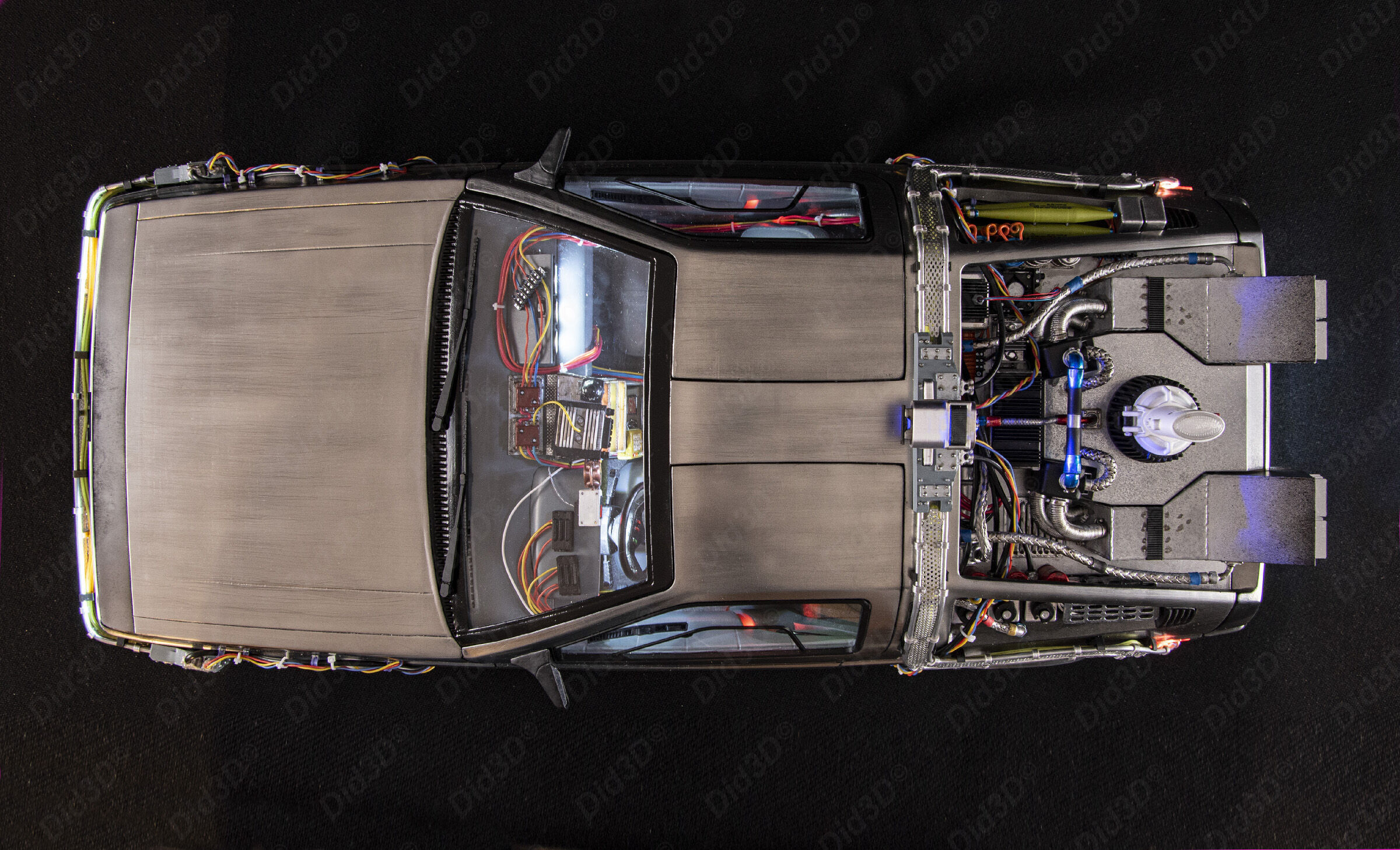 Flying DELOREAN V2 Animatronic 1-8 Scale 530mm 3D print model_16