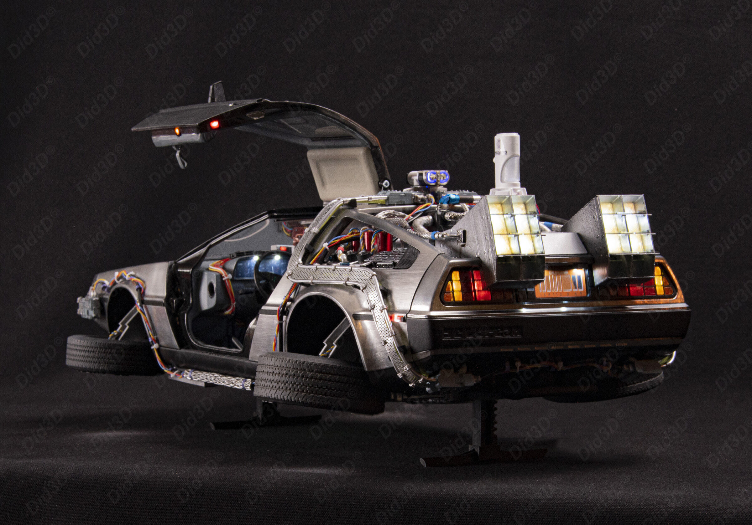Flying DELOREAN V2 Animatronic 1-8 Scale 530mm 3D print model_6