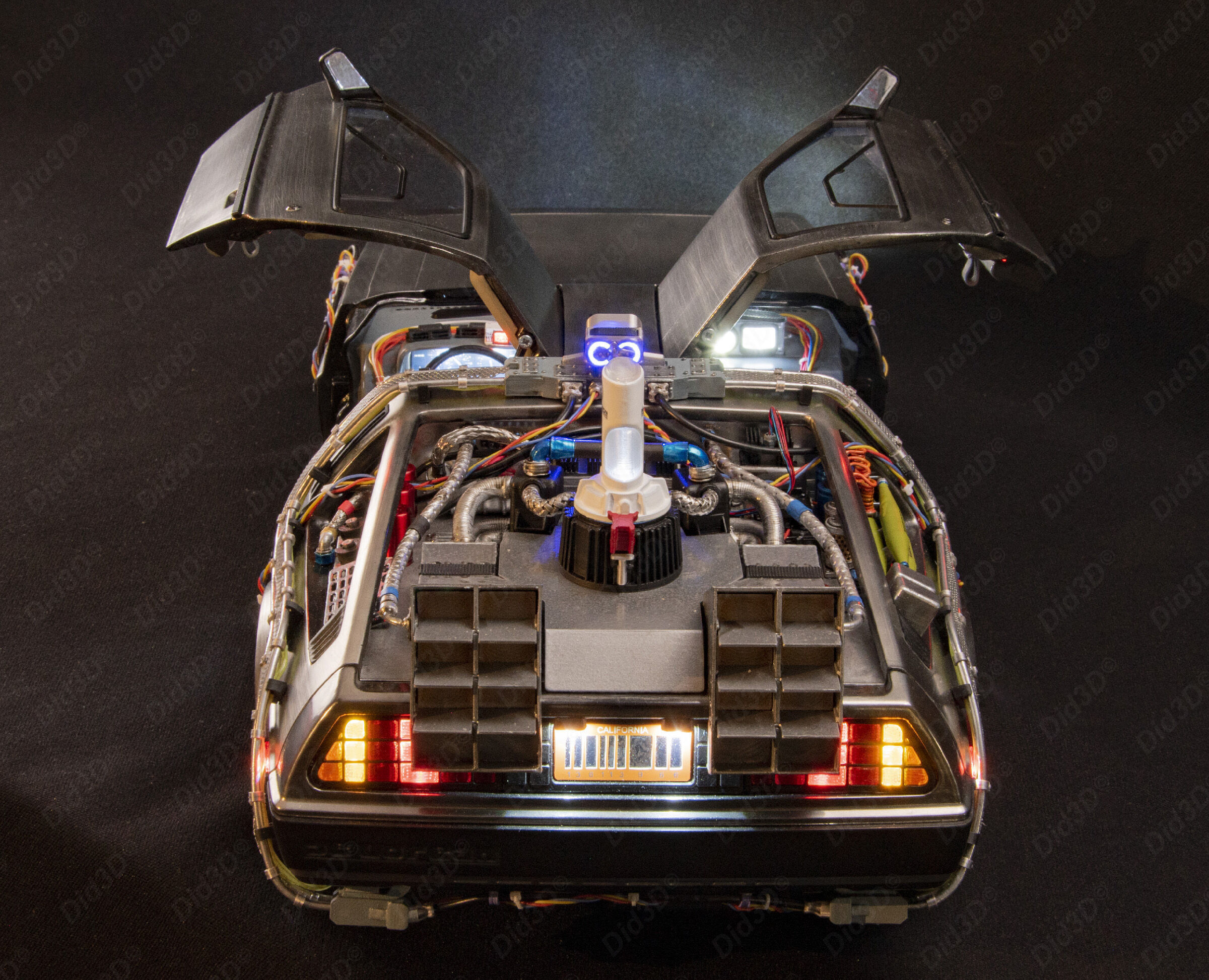 Flying DELOREAN V2 Animatronic 1-8 Scale 530mm 3D print model_8