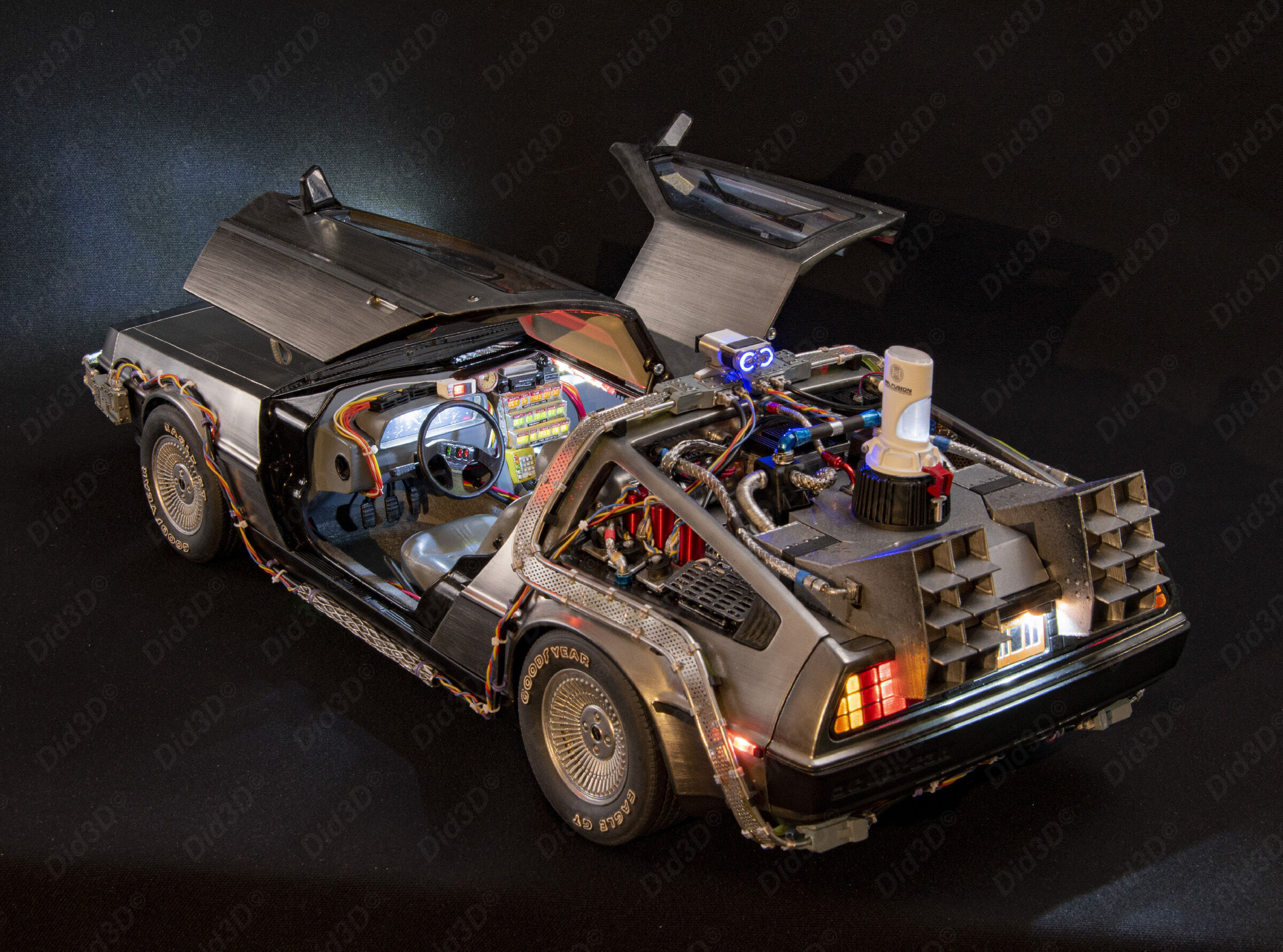 Flying DELOREAN V2 Animatronic 1-8 Scale 530mm 3D print model_9