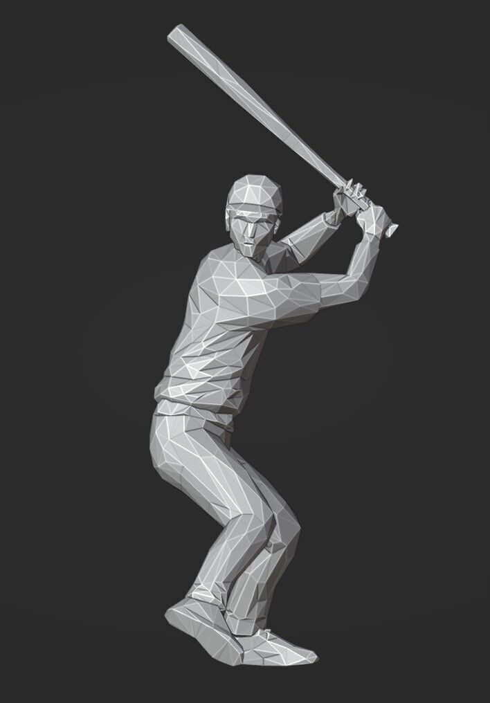 Lowpoly Baseball Batter 01 print 3D print model_3