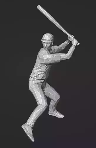 Lowpoly Baseball Batter 01 print 3D print model Lowpoly Baseball Batter 01 print 3D print model