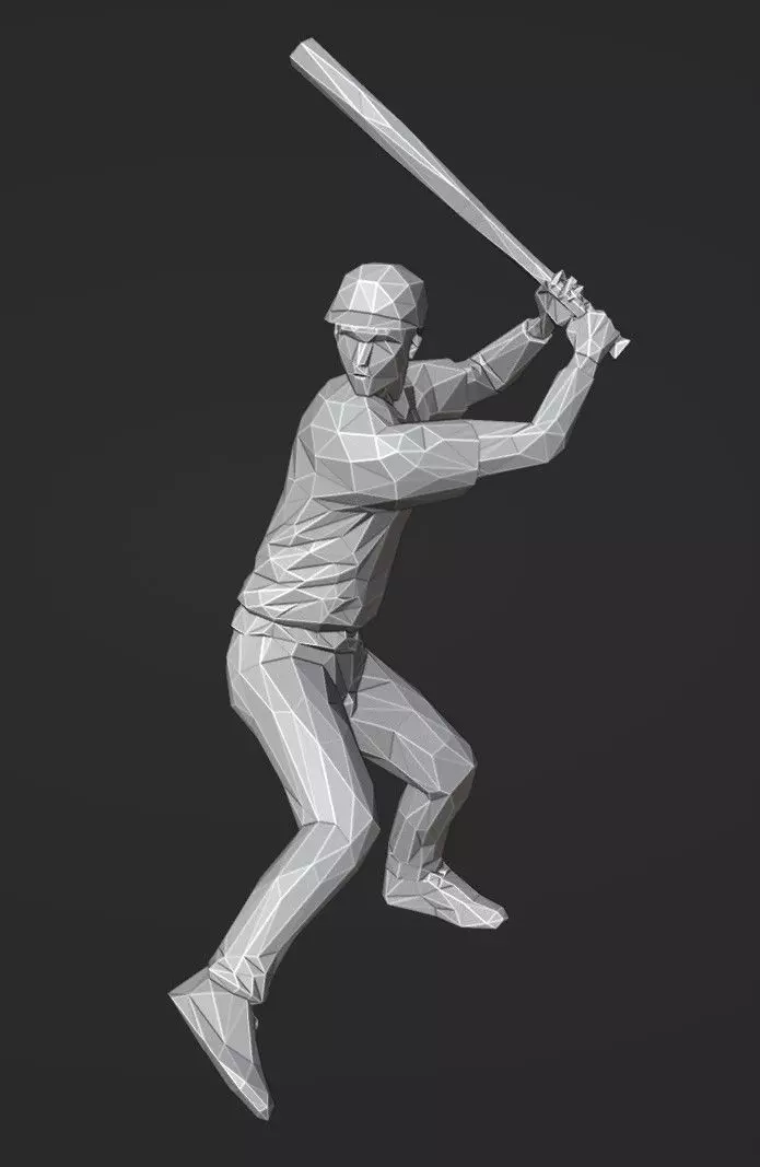 Lowpoly Baseball Batter 01 print 3D print model_0