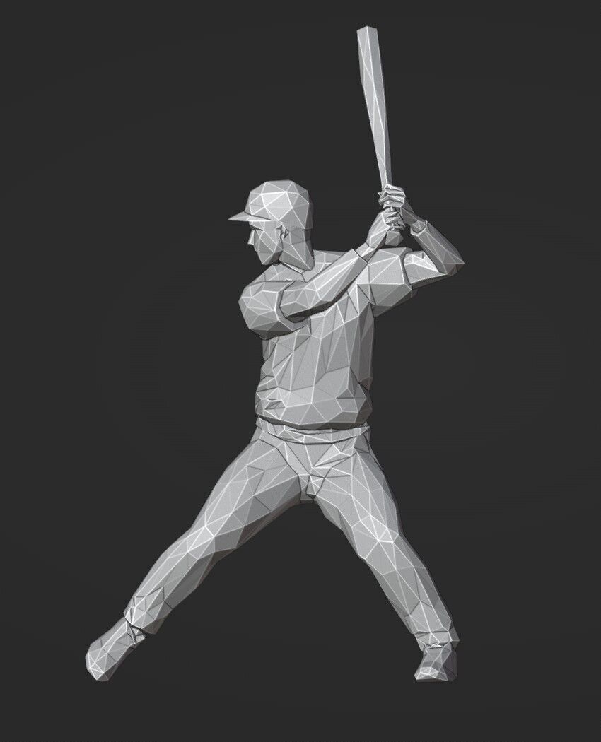 Lowpoly Baseball Batter 01 print 3D print model_5