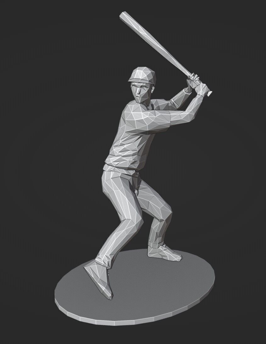 Lowpoly Baseball Batter 01 print 3D print model_4