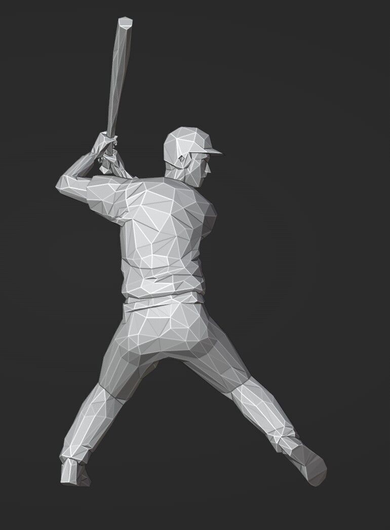 Lowpoly Baseball Batter 01 print 3D print model_6