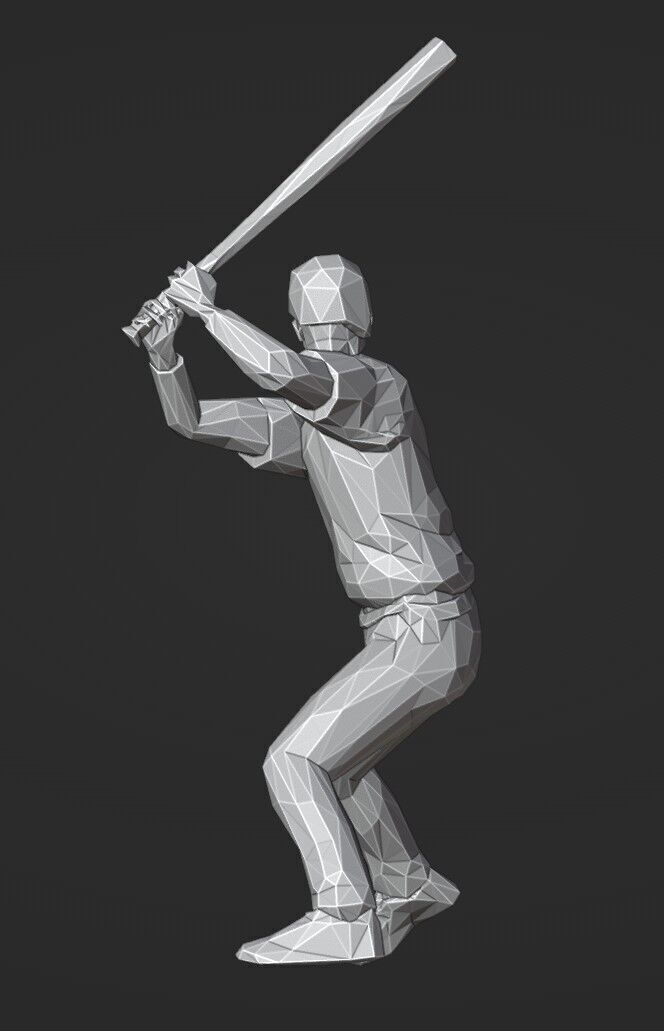 Lowpoly Baseball Batter 01 print 3D print model_2