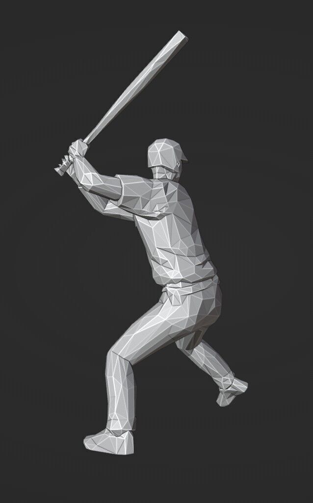 Lowpoly Baseball Batter 01 print 3D print model_1
