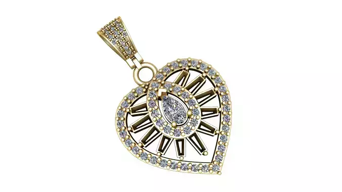 WOMEN HEART PENDANT3D PRINTABLE MODEL 