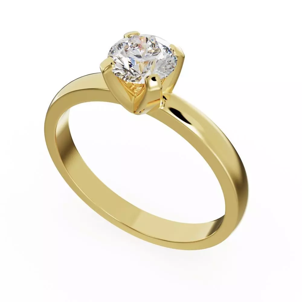 Engagement diamond ring 3D print model_0
