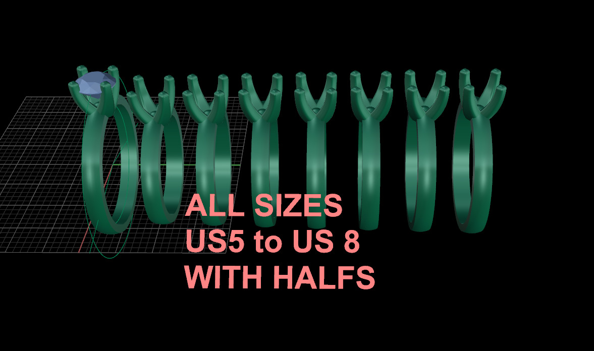 Engagement diamond ring 3D print model_3