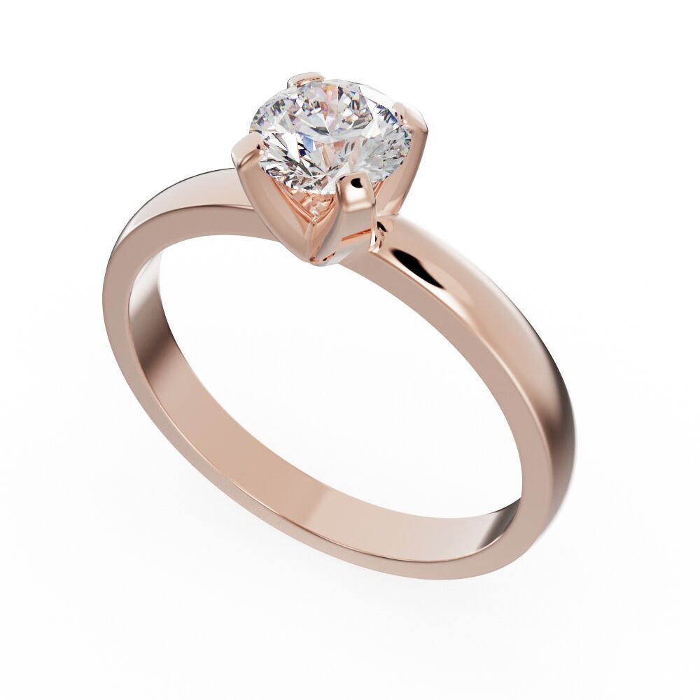 Engagement diamond ring 3D print model_7