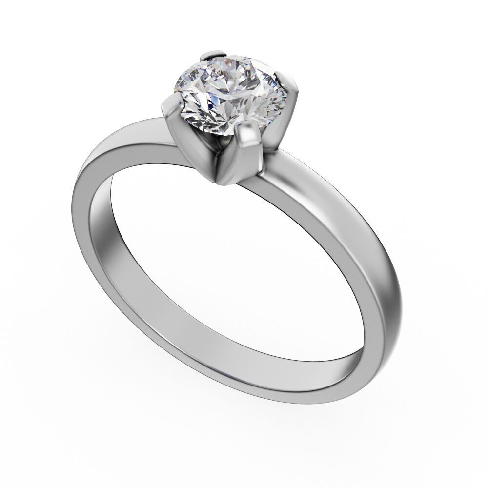 Engagement diamond ring 3D print model_11