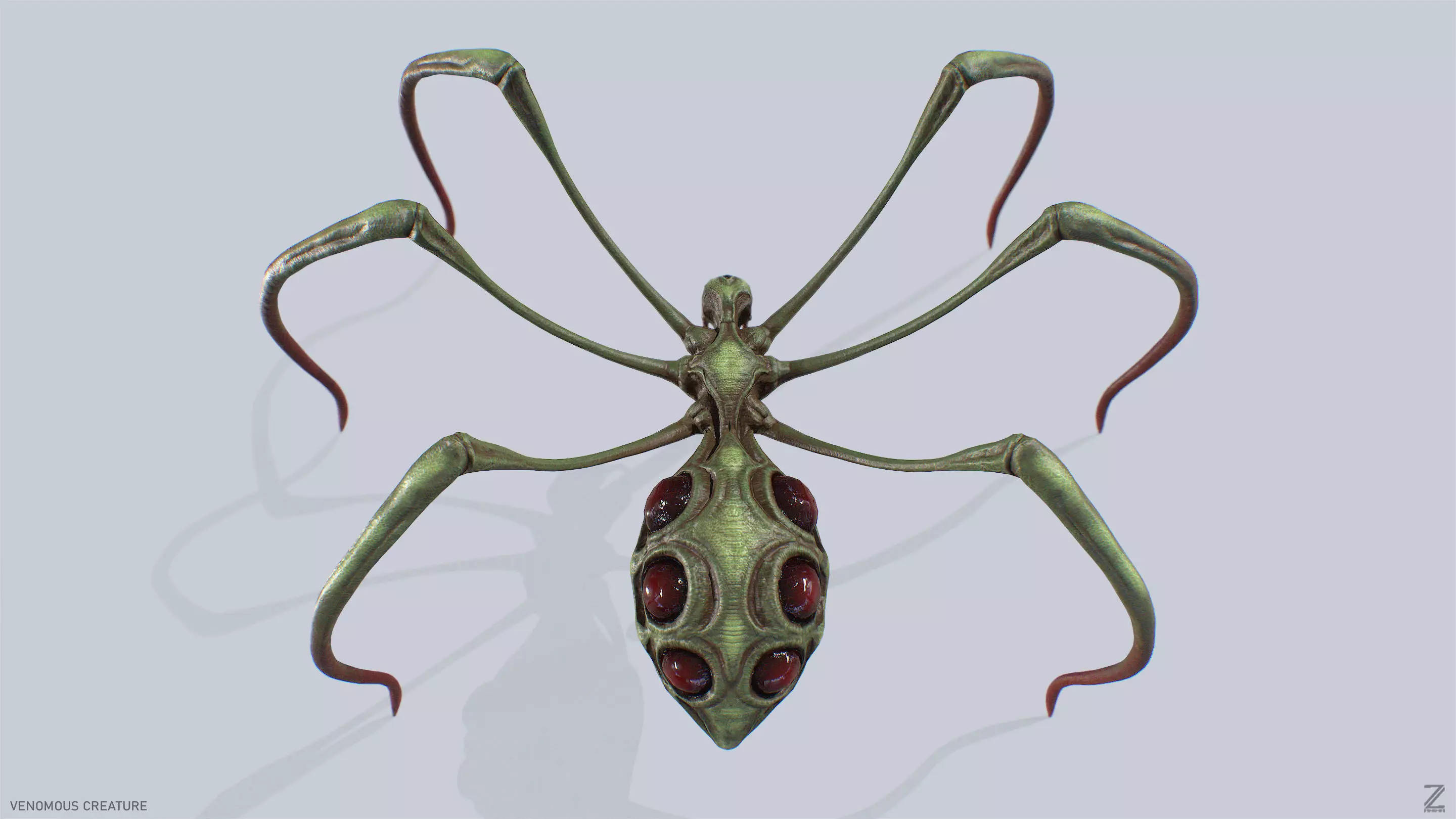Venomous creature Low-poly 3D model