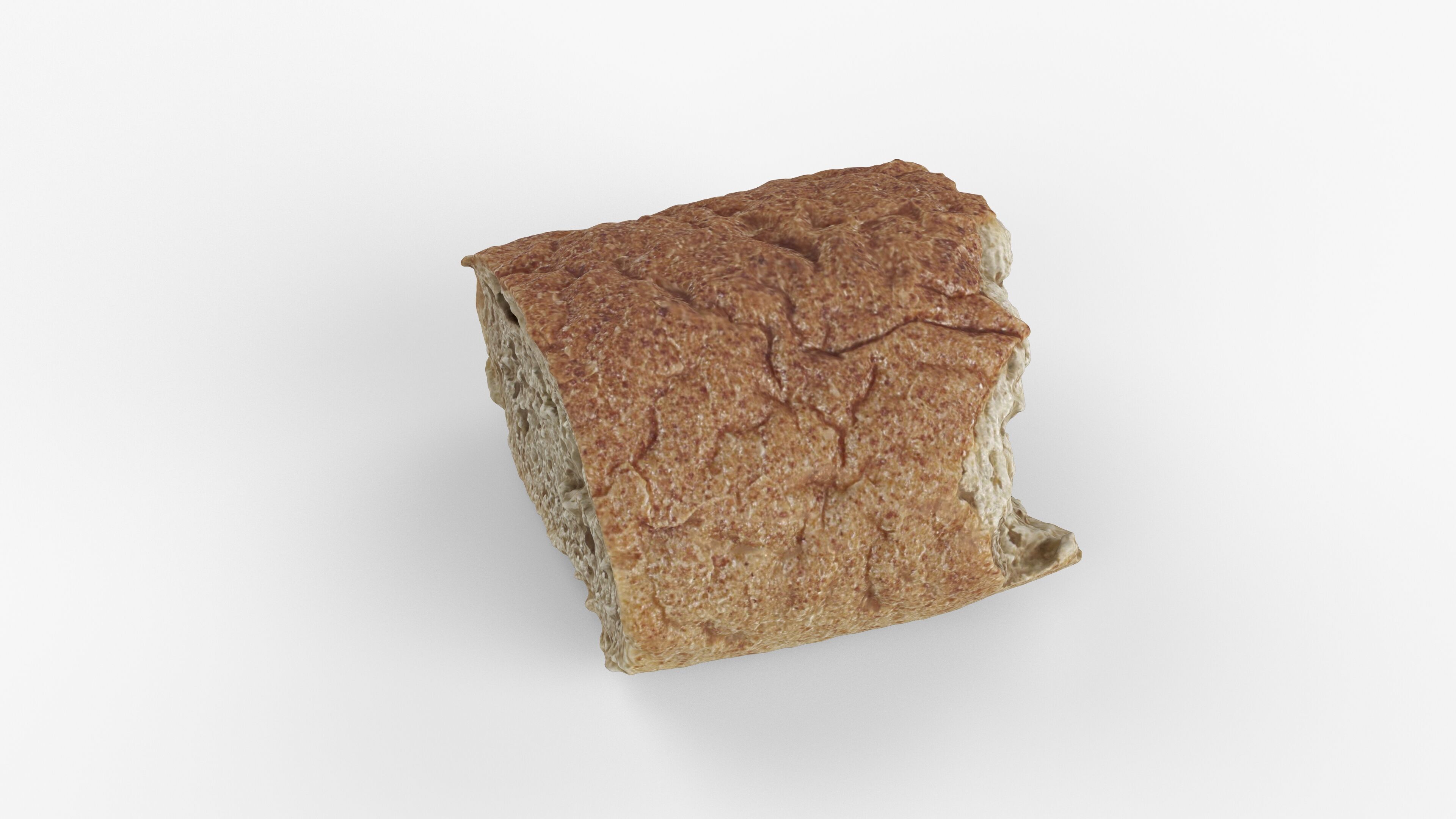 Photorealistic 3D scan of half a bread Low-poly 3D model_11