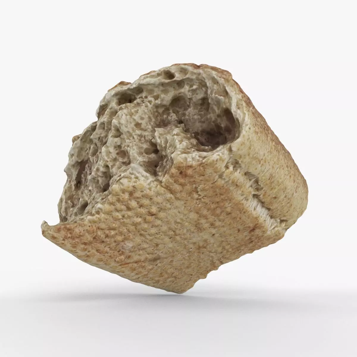 Photorealistic 3D scan of half a bread Low-poly 3D model_0