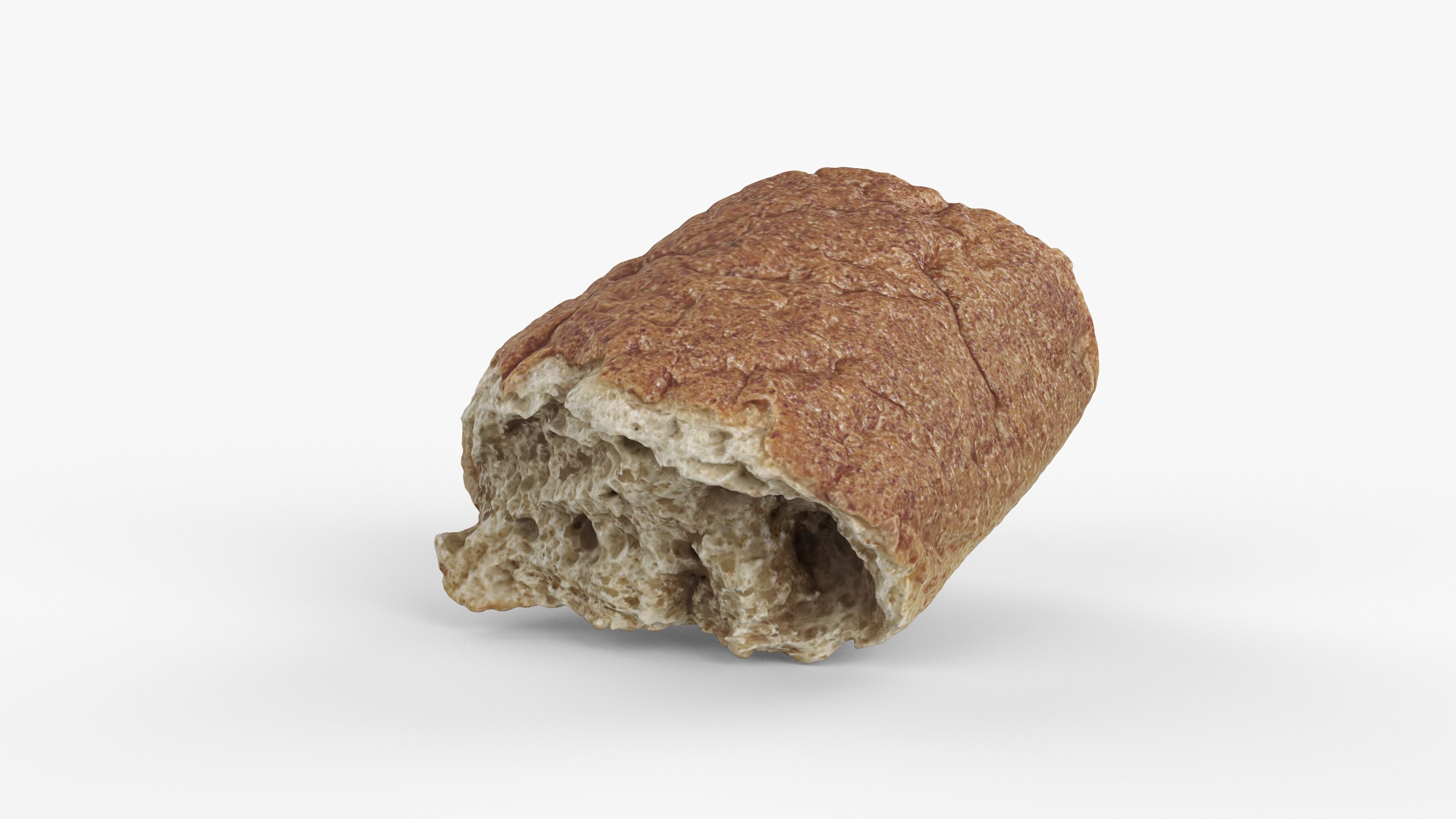 Photorealistic 3D scan of half a bread Low-poly 3D model_3