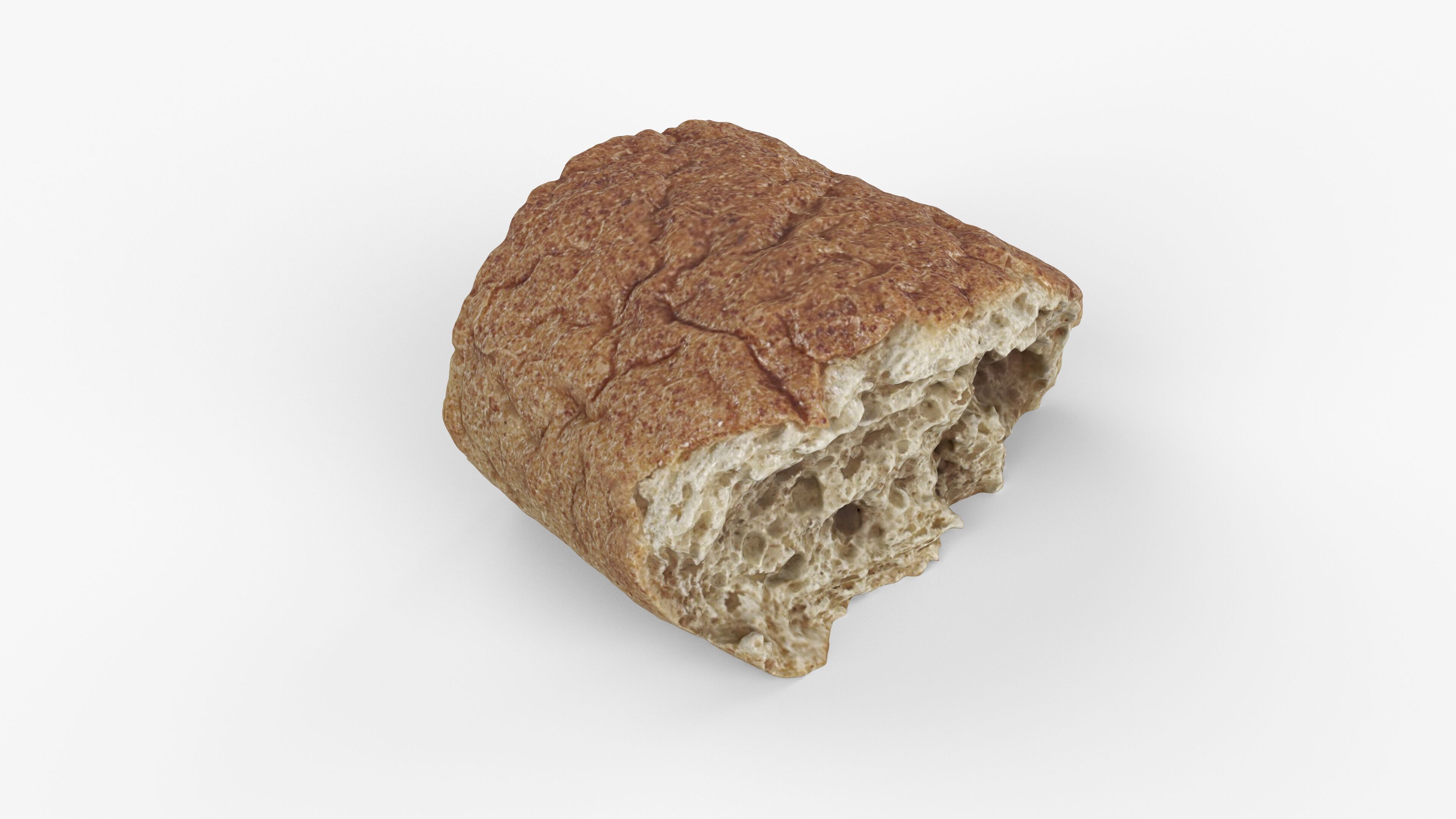 Photorealistic 3D scan of half a bread Low-poly 3D model_10