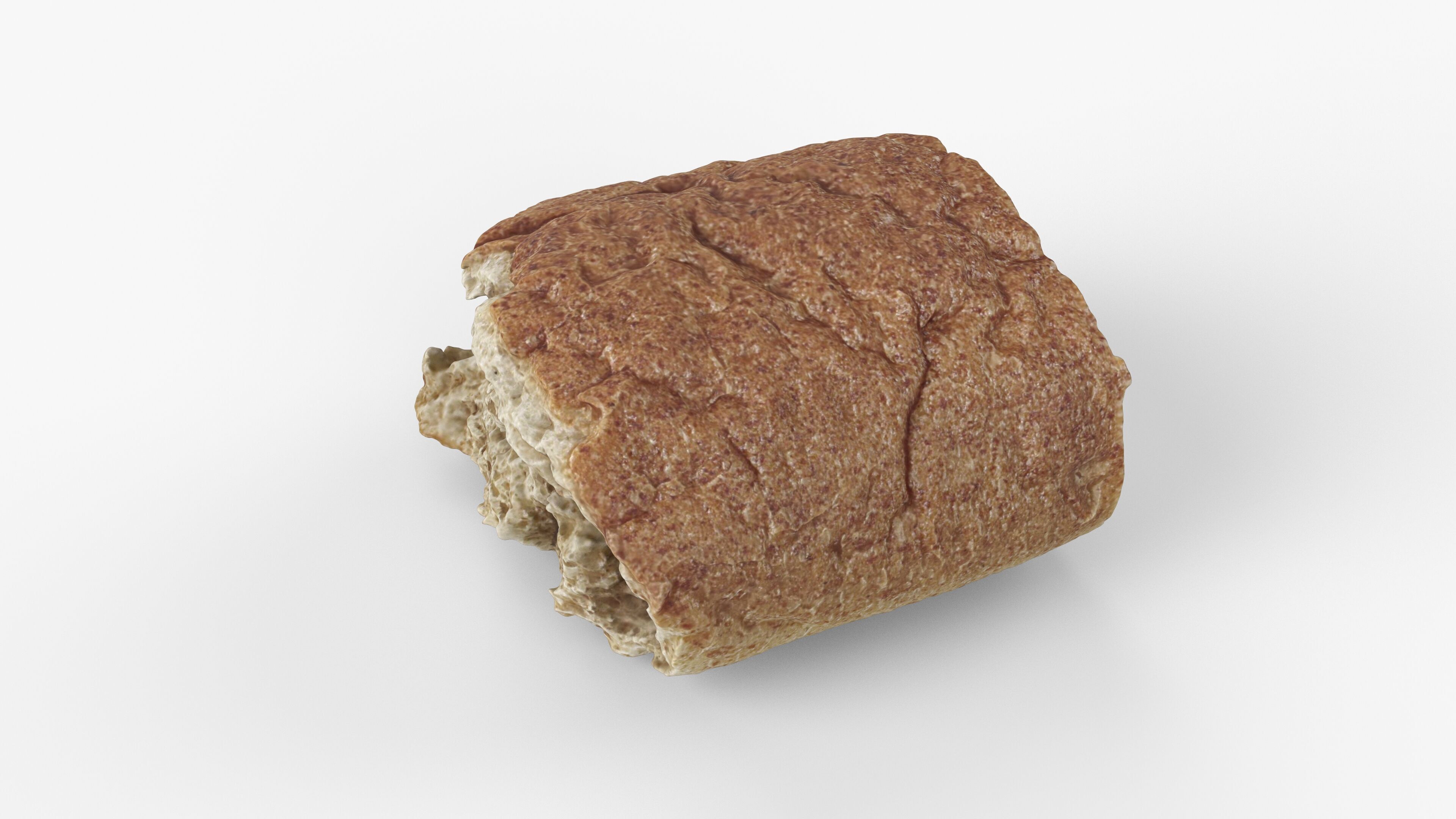 Photorealistic 3D scan of half a bread Low-poly 3D model_2