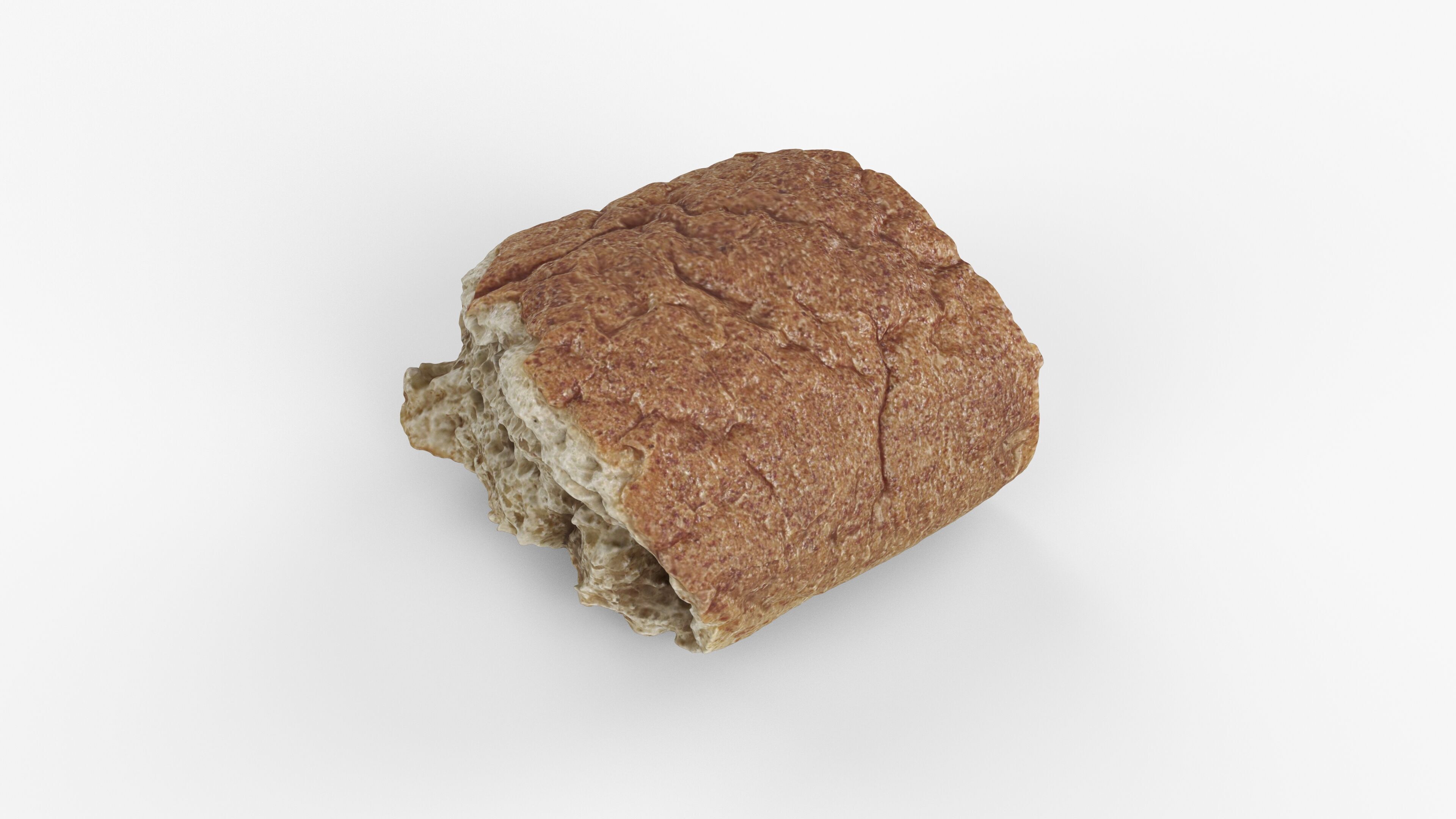 Photorealistic 3D scan of half a bread Low-poly 3D model_8