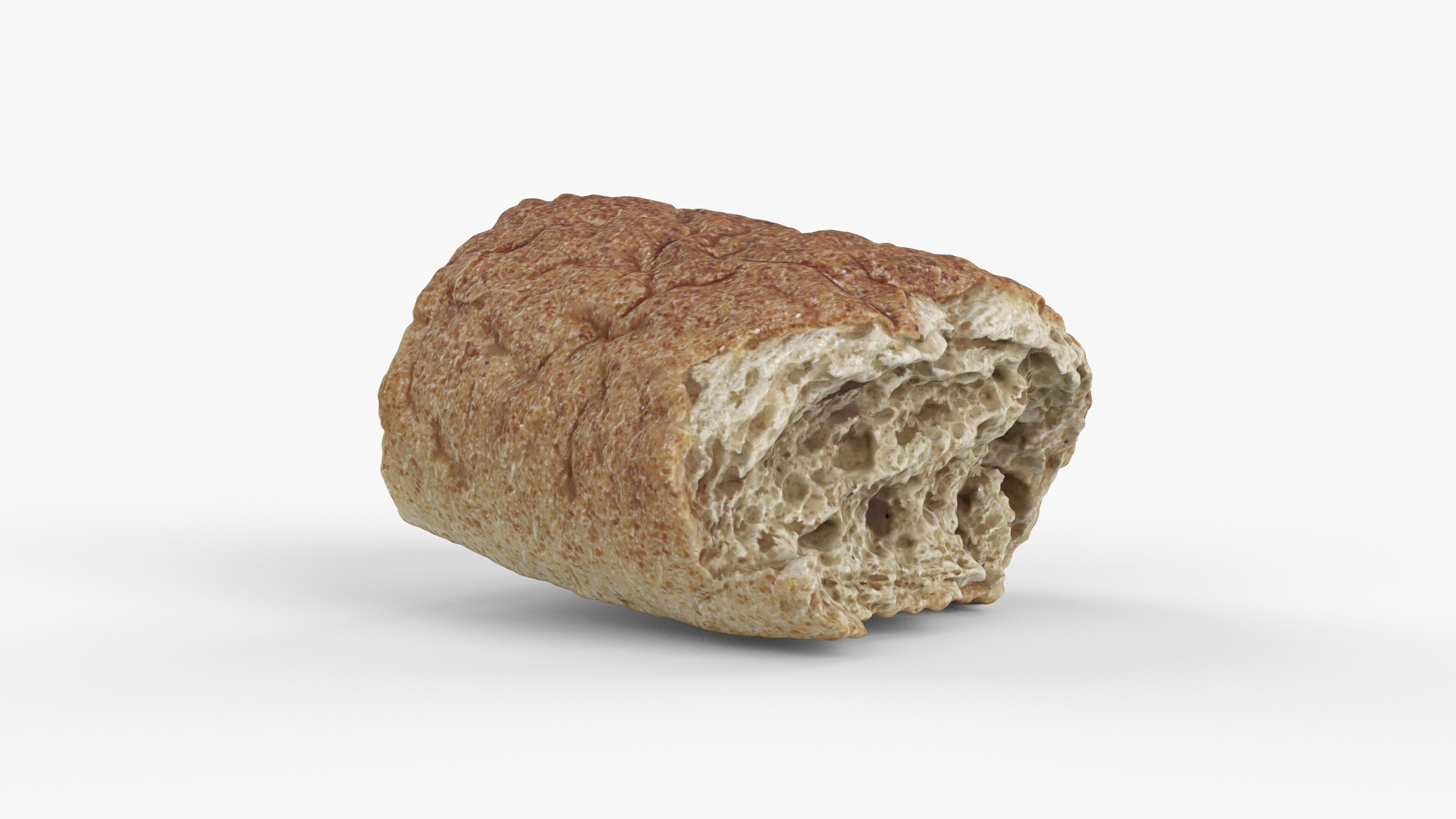 Photorealistic 3D scan of half a bread Low-poly 3D model_5