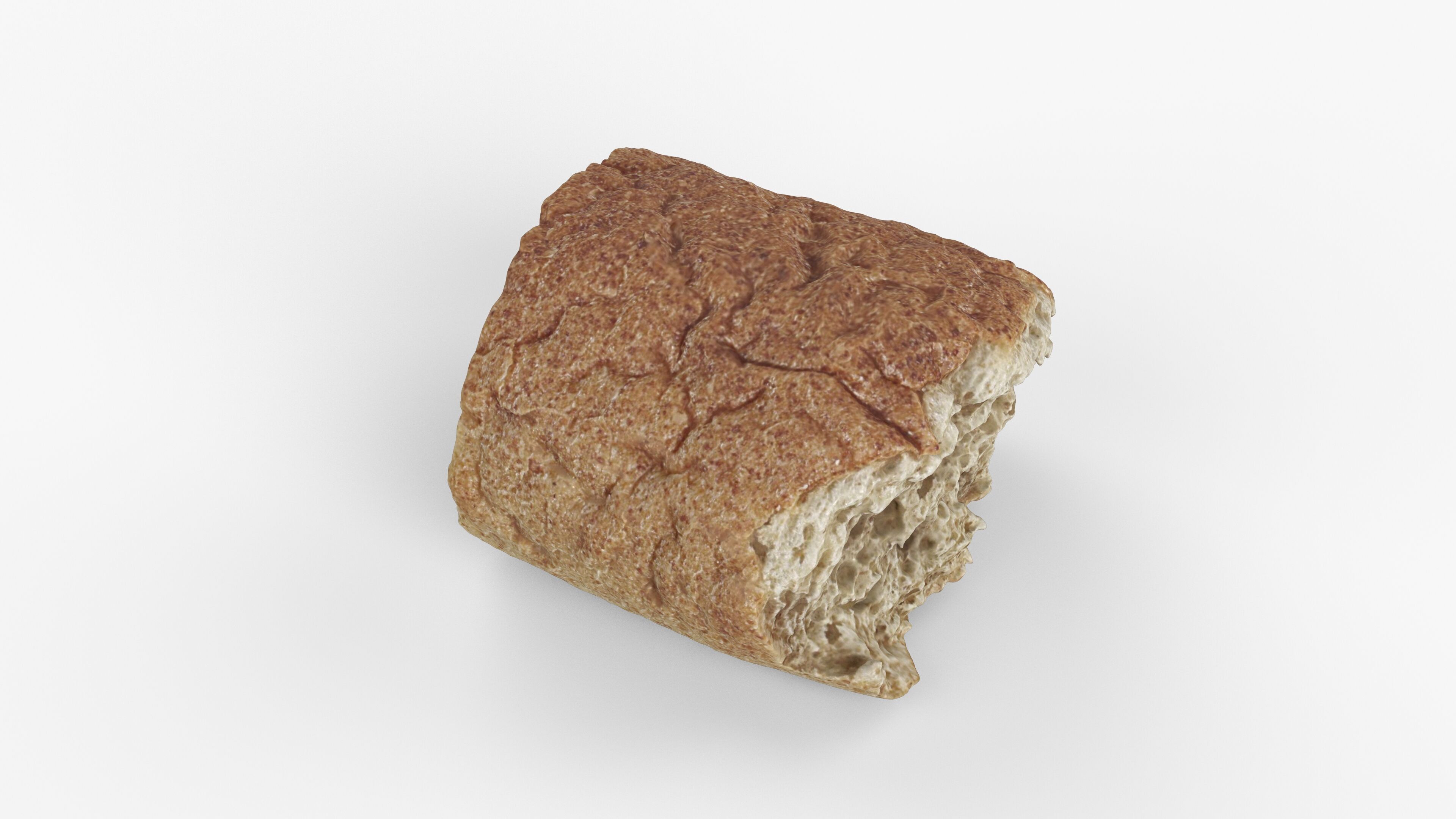 Photorealistic 3D scan of half a bread Low-poly 3D model_12
