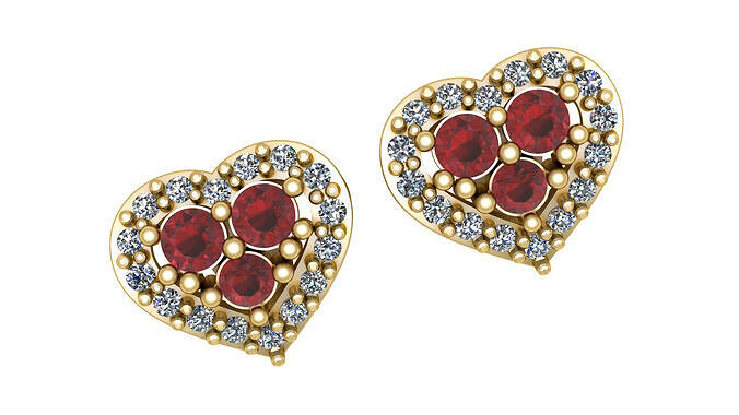 RUBY DIAMOND EARRING 3D PRINTABLE MODEL  3D print model