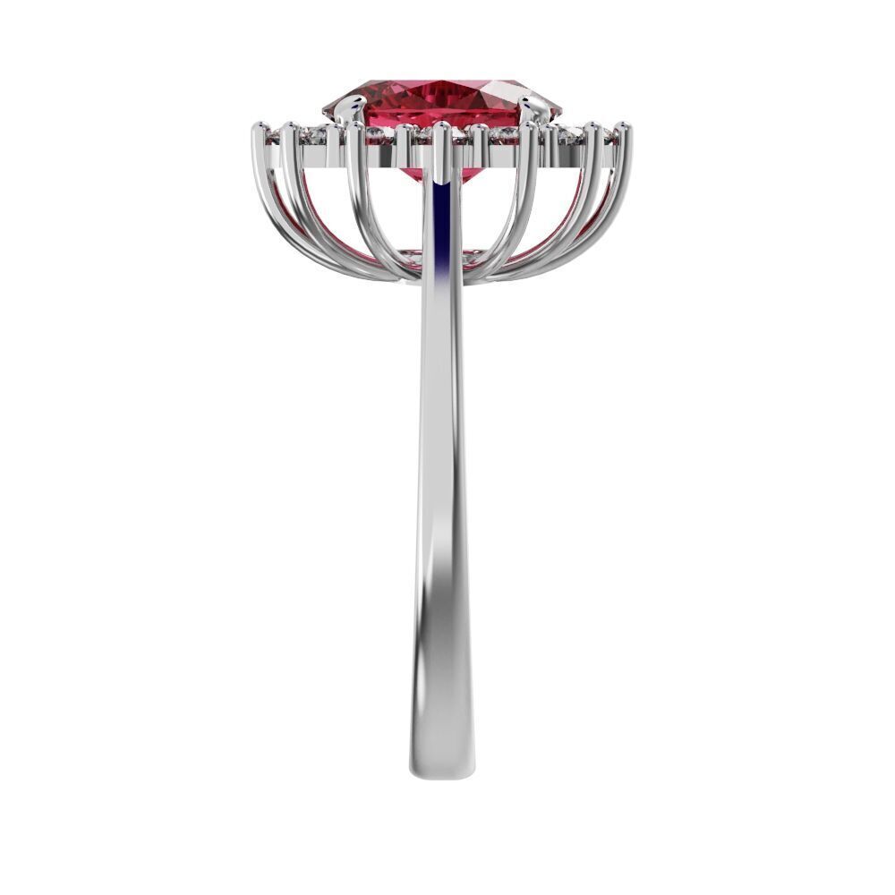 Oval halo engagement ring 3D print model_14